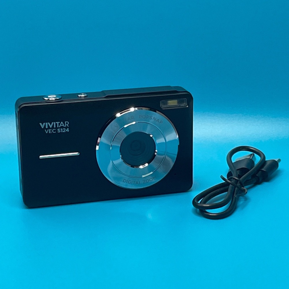 Vivitar VEC S124 Popsnap Digital Point and Shoot Camera Black Y2K